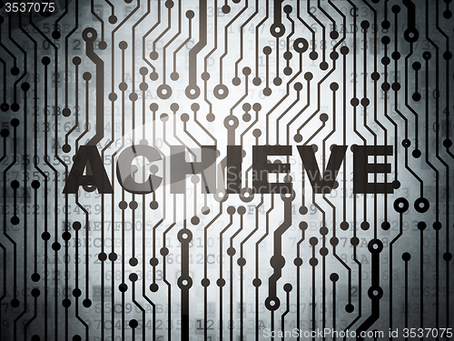Image of Business concept: circuit board with Achieve