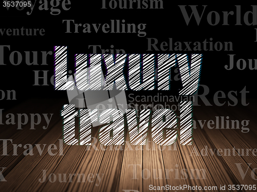 Image of Tourism concept: Luxury Travel in grunge dark room