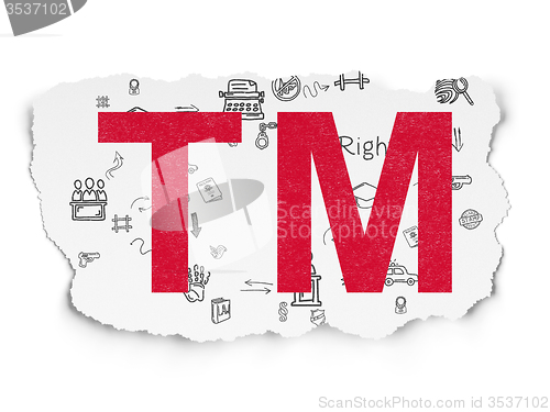 Image of Law concept: Trademark on Torn Paper background