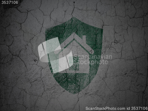 Image of Finance concept: Shield on grunge wall background