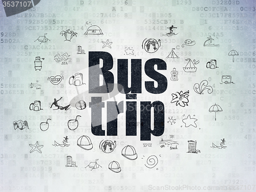 Image of Tourism concept: Bus Trip on Digital Paper background