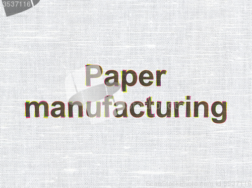 Image of Industry concept: Paper Manufacturing on fabric texture background