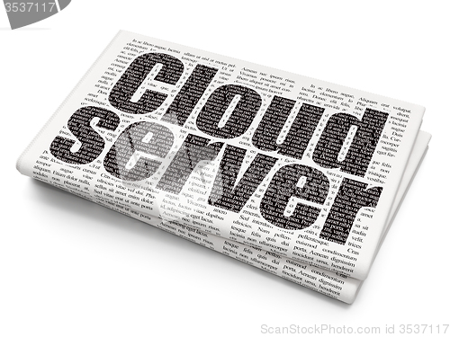 Image of Cloud technology concept: Cloud Server on Newspaper background