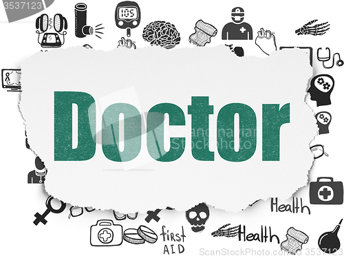 Image of Healthcare concept: Doctor on Torn Paper background