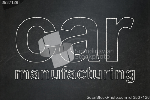 Image of Industry concept: Car Manufacturing on chalkboard background