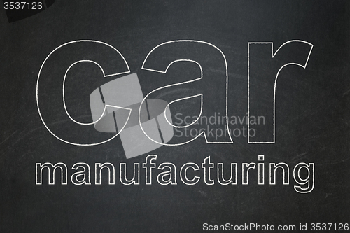 Image of Industry concept: Car Manufacturing on chalkboard background