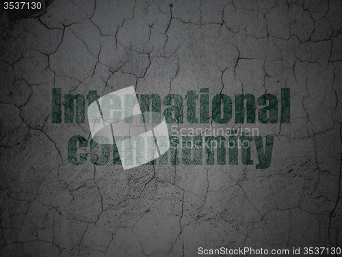 Image of Politics concept: International Community on grunge wall background