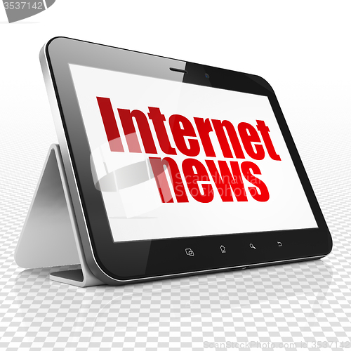 Image of News concept: Tablet Computer with Internet News on display