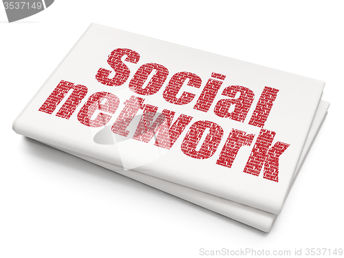 Image of Social media concept: Social Network on Blank Newspaper background