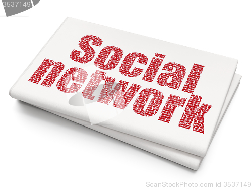 Image of Social media concept: Social Network on Blank Newspaper background