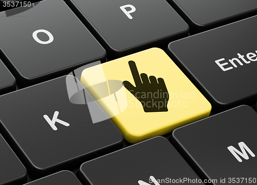 Image of Web development concept: Mouse Cursor on computer keyboard background