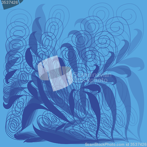 Image of Abstract floral vector pattern in blue