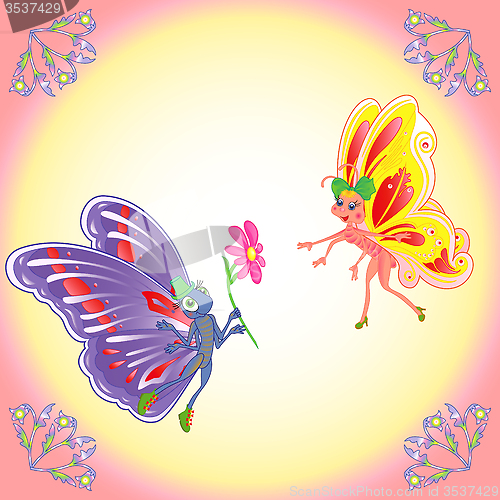 Image of Butterflies romantic pair