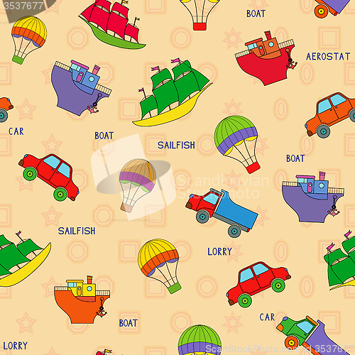 Image of Seamless various transport pattern