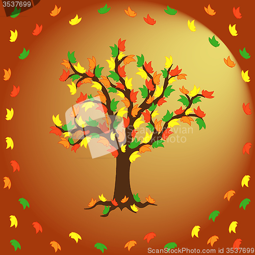 Image of Butterflies on the autumn tree