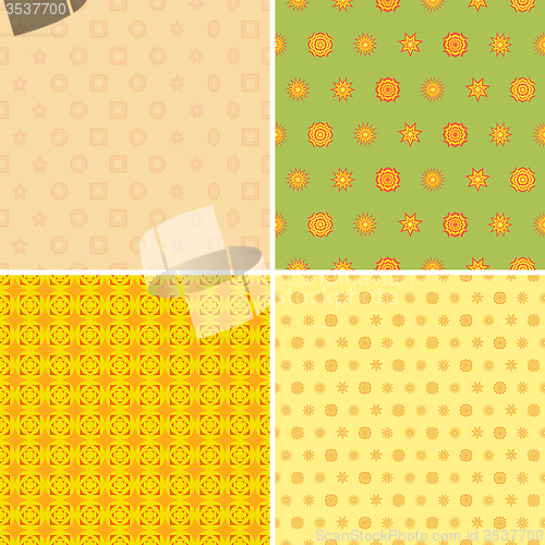 Image of Four Seamless Wallpaper Pattern