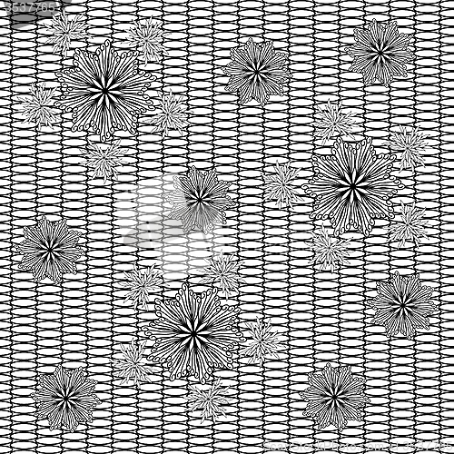 Image of Abstract decorative flowers on grid