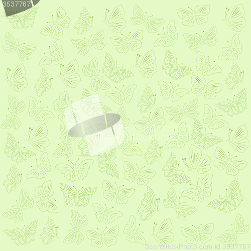 Image of Butterflies green background