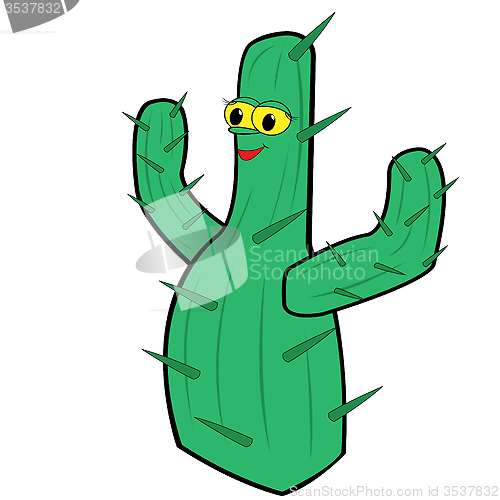 Image of Cactus Cartoon Vector Illustration