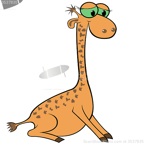 Image of Giraffe Cartoon Vector Illustration