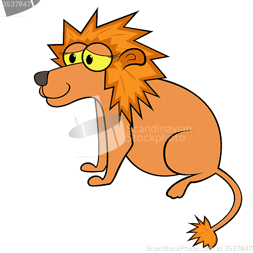 Image of Lion Cartoon Vector Illustration