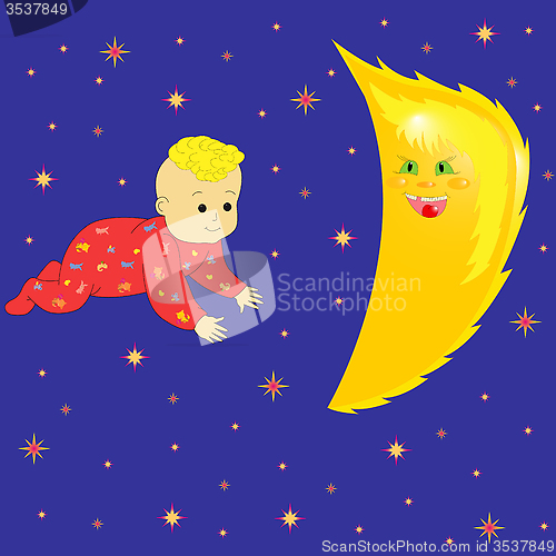 Image of Moon In Baby Dreaming