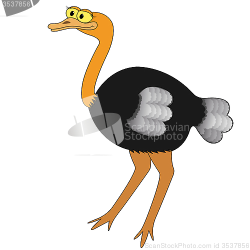 Image of Ostrich Cartoon Vector Illustration
