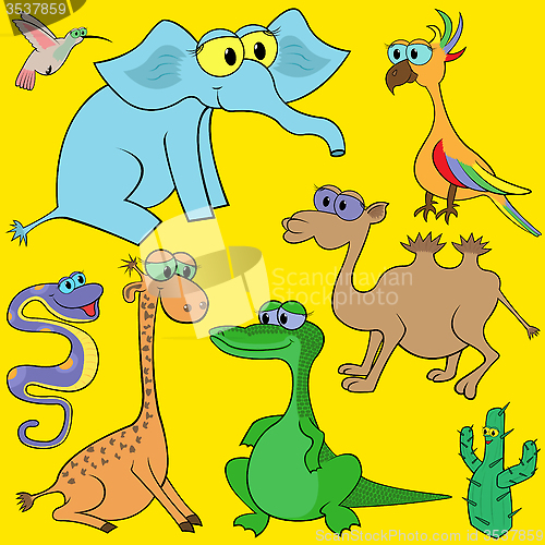 Image of Set Of Cartoon Animals