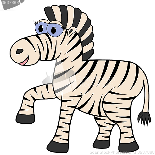 Image of Zebra Cartoon Vector Illustration