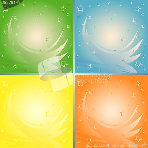 Image of Four abstract backgrounds in different colors