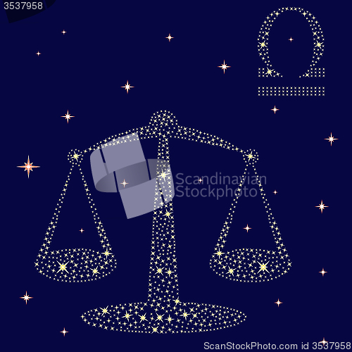 Image of Zodiac sign Libra on the starry sky