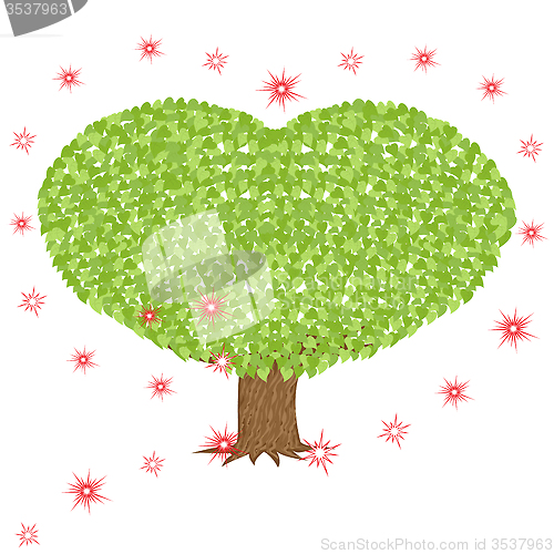 Image of Green tree with heart shaped crown