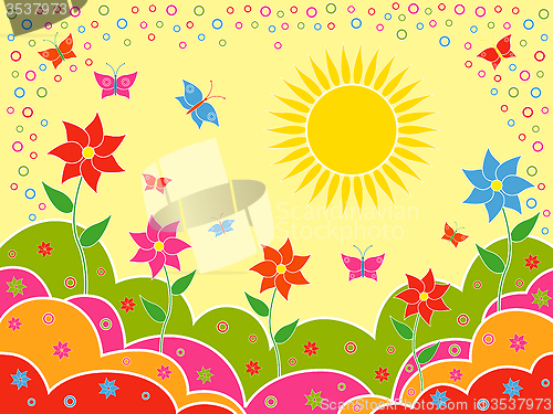 Image of Sunny summer landscape as wallpaper