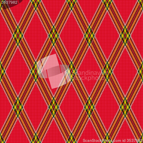 Image of Rhombic tartan red fabric seamless texture 