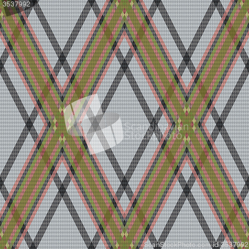 Image of Rhombic tartan brown and gray fabric seamless texture