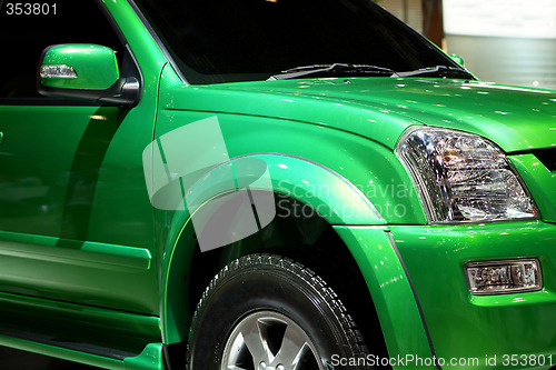 Image of Green pickup truck