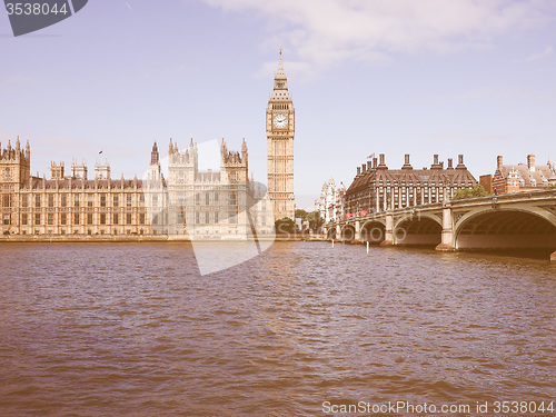 Image of Retro looking Houses of Parliament in London