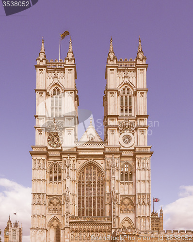 Image of Retro looking Westminster Abbey in London