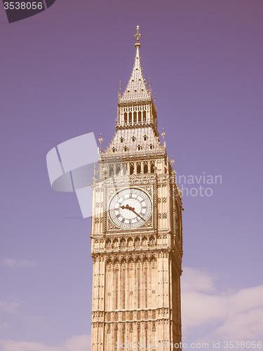 Image of Retro looking Big Ben in London
