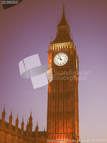 Image of Retro looking Big Ben in London