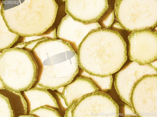 Image of Retro looking Courgettes zucchini