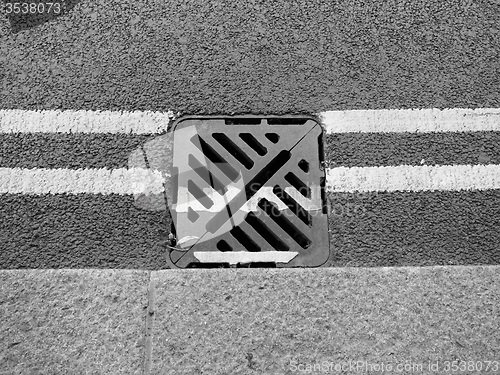 Image of Black and white Manhole detail