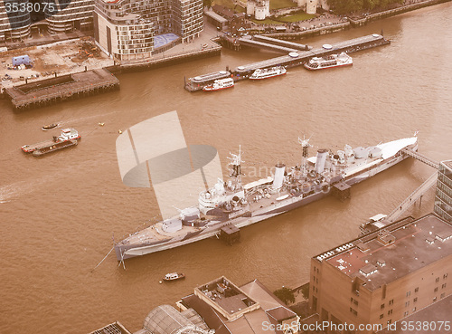 Image of Retro looking Aerial view of London