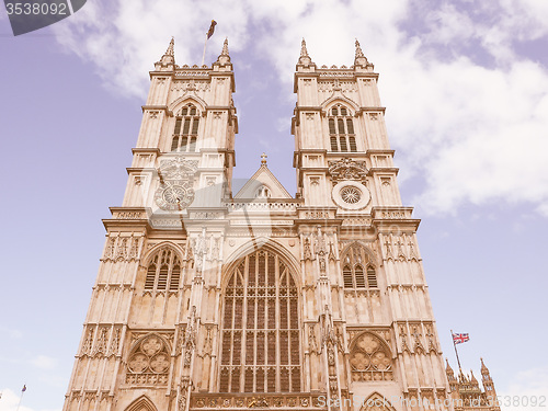 Image of Retro looking Westminster Abbey in London