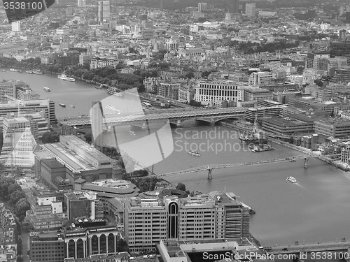 Image of Black and white Aerial view of London