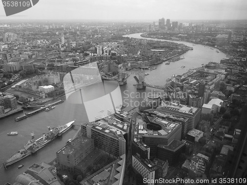 Image of Black and white Aerial view of London
