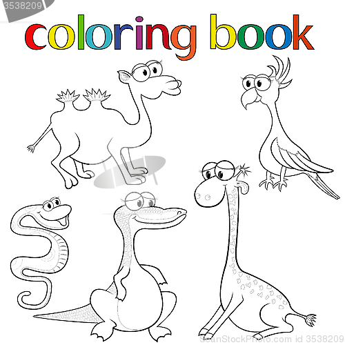 Image of Set of animals for coloring book