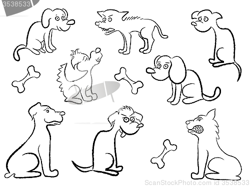 Image of Set Of Cartoon Dogs