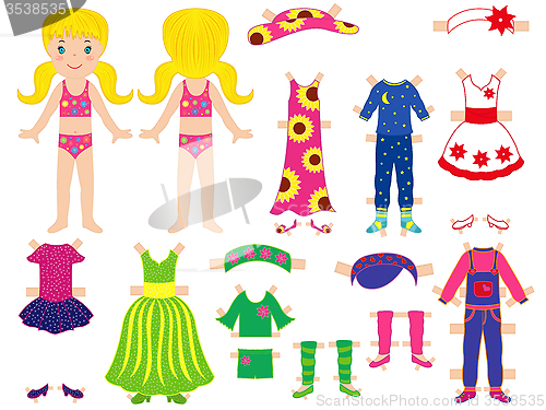 Image of Paper doll and clothes set for her 