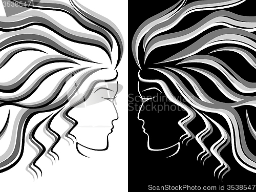 Image of Female head silhouettes